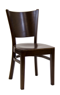 Beechwood Curve Plain Back Chair w/ Walnut Frame and Veneer Seat