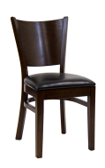 Beechwood Curve Plain Back Chair w/ Walnut Frame and Vinyl Seat