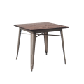 31.5''X31.5'' Elmwood Table Top w./ gunmetal color 4-leg base
