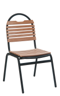 PlasTeak and Metal Patio Chair, Coral