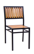 Black Steel Chair with Rosewood Seat and Back