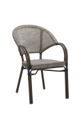 Modern Espresso Armchair with Textured Poly Woven Seat & Back, Outdoor Use
