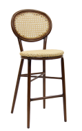 Indoor/Out door Aluminum Bar Stool with Poly woven ratten Back & Seat