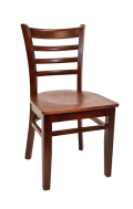 Beechwood Ladder Back Chair w/ Dark Mahogany Frame and Veneer Seat