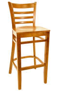 Beechwood Ladder Back Barstool w/ Cherry Frame and Veneer Seat