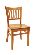 Beechwood Vertical Slat Side Chair w/ Cherry Frame and Veneer Seat