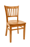 Beechwood Vertical Slat Side Chair w/ Cherry Frame and Wood Seat