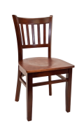 Beechwood Vertical Slat Side Chair w/ Dark Mahogany Frame and Veneer Seat
