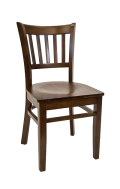 Beechwood Vertical Slat Side Chair w/ Walnut Frame and Veneer Seat
