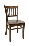 Beechwood Vertical Slat Side Chair w/ Walnut Frame and Wood Seat
