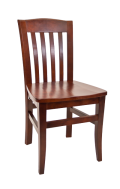 Beechwood Vertical Slat Chair w/ Dark Mahogany Back and Wood Seat
