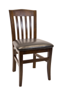 Beechwood Vertical Slat Chair w/ Walnut Back and Vinyl Seat