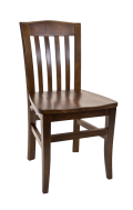 Beechwood Vertical Slat Chair w/ Walnut Back and Wood Seat