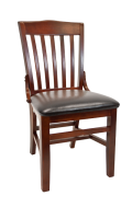 Beechwood Schoolhouse Chair w/ Dark Mahogany Frame and Vinyl Seat