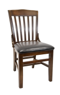 Beechwood Schoolhouse Chair w/ Walnut Frame and Vinyl Seat