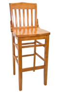 Beechwood Schoolhouse Barstool w/ Cherry Frame and Wood Seat