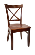 Beechwood X Back Chair w/ Dark Mahogany Frame and Veneer Seat