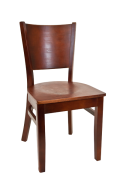 Beechwood Curve Plain Back Chair w/ Dark Mahogany Frame and Veneer Seat