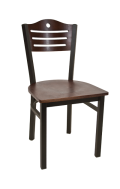3 Slats with Circle Metal Chair w/ Walnut Back and Veneer Seat
