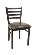 Ladder Back Metal Chair w/ Vinyl Seat