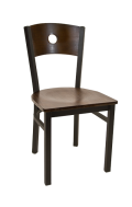 Circle Back Metal Chair w/ Walnut Back and Veneer Seat