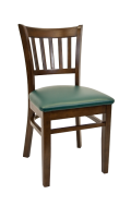Beechwood Vertical Slat Side Chair w/ Walnut Frame and Vinyl Seat