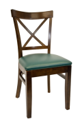 Beechwood X Back Chair w/ Walnut Frame and Vinyl Seat