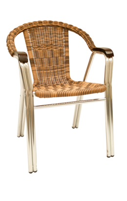 Synthetic Wicker Aluminum armchair stackable Restaurant