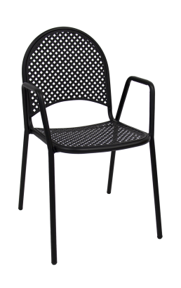 Metal Patio Stack Chair with Armrest Restaurant Furniture A1 Restaurant Furniture